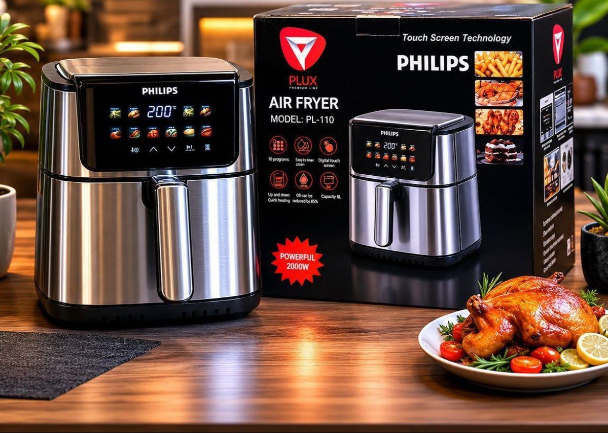 سرخ کن رژیمی تبلتی برند فیلیپس PHILIPS مدل PLUX ظرفیت 8 لیتری جنس استیل