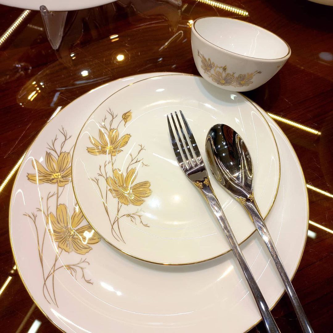 سرویس ۲۶ پارچه  ژالین (عسلی)