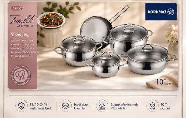سرویس قابلمه استیل کف چدن